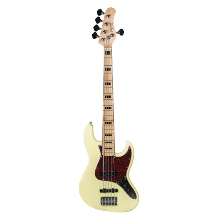 Bajo Eléctrico 5 Cuerdas Tagima TJB-5 Olympic White Pickguard Tortoise | GuitarLab